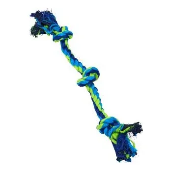 Hračka pro psa Hračka pes BUSTER Dent.Rope 3 uzly modrá/limet.38cm S