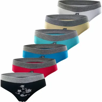 Kalhotky FANNIFEN Dámské klasické kalhotky KOČKY YW4027 3ks Barva: Mix, Velikost: XL