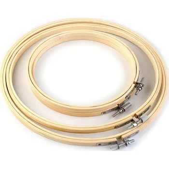 Vyšívací vzor Vyšívací bambusové kruhy 750562, světlé, sada 4 kusy, průměr 12; 15; 20,3; 22,5cm