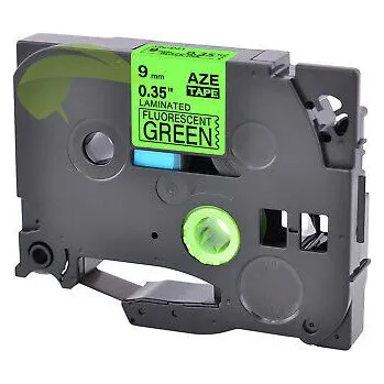 Pásek do tiskárny TONERSYP páska pro Brother TZe-D21, signální 9mm × 5m, černý tisk/svítivě zelený podklad