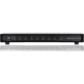 Monitor Digitus DS-43302 8 portů HDMI rozbočovač kovový ukazatel, UHD, s hliníkovým krytem, LED ukazatel 1920 x 1200 Pixel černá