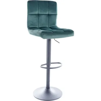 Barová židle Nábytek PEGAS s.r.o. Barová židle C-105 Velvet, černý mat/zelený Bluvel 78