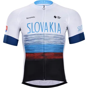 cyklistický dres BONAVELO Cyklistický dres s krátkým rukávem - SLOVAKIA - červená/bílá/modrá/černá XL