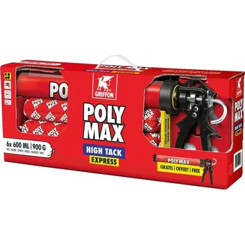 Stavebniny Griffon PLY MAX HIGH TACK EXPRESS profi sada 6ks vč. pistole