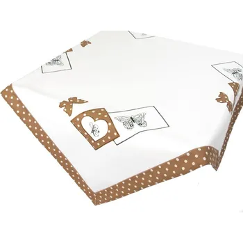 ubrus Ubrus vyšívaný, Motýl a tečky, hnědý