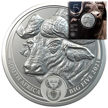 Stříbrná mince Big Five - Buffalo (Buvol) 1 Oz 2021 (5.)