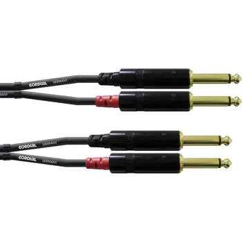 Audio kabel Cordial CFU 6 PP audio kabelový adaptér [2x jack zástrčka 6,3 mm - 2x jack zástrčka 6,3 mm] 6.00 m černá