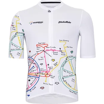 Cyklistické oblečení HOLOKOLO Cyklistický dres s krátkým rukávem - MAAPPI ELITE - bílá/vícebarevná 5XL