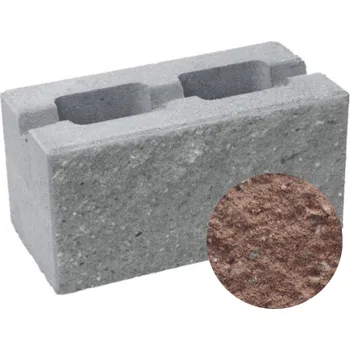 Zahradní obrubník Tvárnice CS-BETON CSBlok jednostranně štípaná s prořezem 40x30x20 cm hnědá