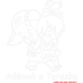 Samolepicí dekorace na vozidlo Děti v autě jména 1 samolepka na auto - zelená tmavá / 10x11 cm