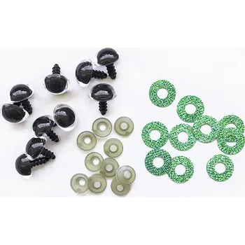 Bezpečnostní oči, zelená lesklá podložka, průměr 16mm