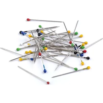 Špendlíky s plastovou hlavičkou délka 27 mm, malé, mix barev