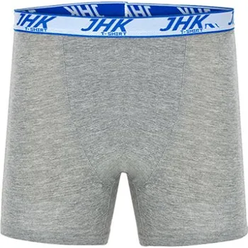 Boxerky Jhk Pánské dlouhé boxerky - 3 páry JHK901 Grey Melange XS