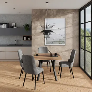 Jídelní set Nábytek PEGAS s.r.o. Sada stolu s židlemi RODOS 83 Lefkas+Černá