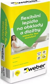 Průmyslové lepidlo Weber Saint Global Weberfor Flex Standard flexibilní lepidlo na obklady a dlažbu 25 kg