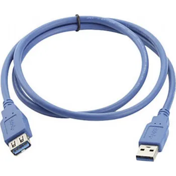Elektrická zásuvka Manhattan USB kabel USB 3.2 Gen1 USB-A zástrčka, USB-A zásuvka 2.00 m modrá pozlacené kontakty, UL certifikace 322379-CG