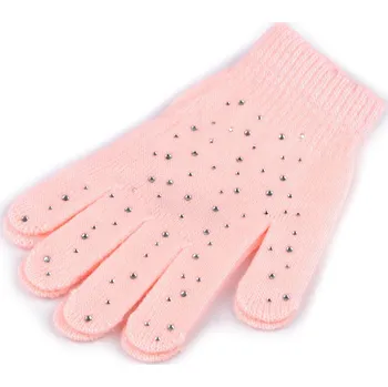 Rukavice Dámské / dívčí pletené rukavice s kamínky