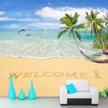 Fototapeta Solution Media 3D tapeta - Tropická pláž s palmou MU3259 1 - Voděodolné plátno - Textilní tapeta omyvatelná - 250g/m2