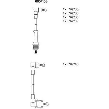 Zapalovací kabel Sada kabelů pro zapalování, , 7700741872, BREMI, 600/105