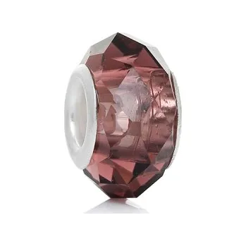 Korálek Korálek KRYSTAL broušený hnědo růžový - TOPBEADS