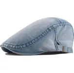 Pánská plochá džínová čepice bekovka Světlé modrá JAMONT 97k-cube