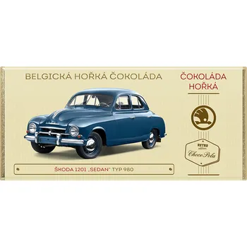 Čokoláda Čokoláda RETRO 100g Škoda 1201"SEDAN" hořká (dark chocolate RETRO, škoda 1201, SEDAN, belgian chocolate)