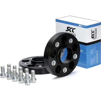 Tuning Rozšiřovací podložky SCC 30mm 5/112 - 66,6 mm 13133BW elox černé, ocelová vložka