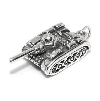 Přívěsek Stříbrný přívěsek 3D tank - DN173 (Stříbrný vojenský přívěsek tank)