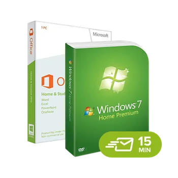 Operační systém Kancelářská aplikace Windows 7 Home Premium + Office 2013 Home & Student - elektronická licence 32/64 bit