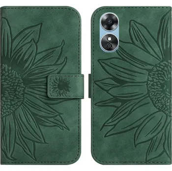 Pouzdro na tablet VSECHNONAMOBIL 53015 ART SUN FLOWER Peněženkové pouzdros řemínkem Oppo A17 zelené