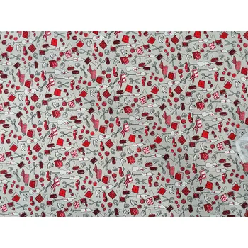 BYTEMA Bavlněná látka ŠICÍ DÍLNA červená šíře 160 cm