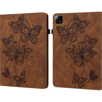 Pouzdro na tablet VSECHNONAMOBIL 60094 ART BUTTERFLIES Zaklápěcí pouzdro Xiaomi Pad 6 / Pad 6 Pro hnědé