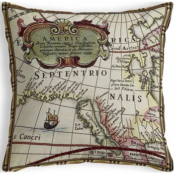 Dekorativní polštářek BYTEMA Velký gobelínový povlak na polštář TERRA MERCATOR 55 x 55 cm