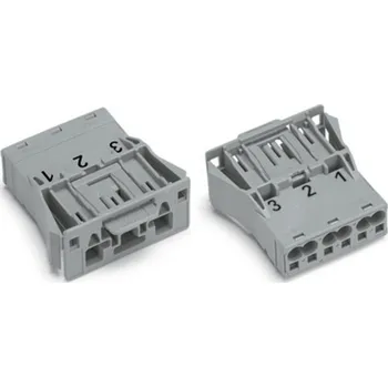 Elektrická zásuvka WAGO 770-733 síťový konektor WINSTA MIDI zástrčka, rovná Počet kontaktů: 3 25 A bílá 100 ks