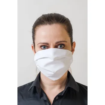 Pánská mikina Bavlněná rouška na ústa a nos dvouvrstvá s gumičkou - bílá