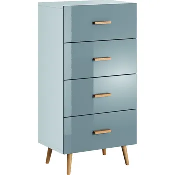 Komoda Nábytek PEGAS s.r.o. Komoda BRILLO K4S, Bílý mat + Šedý lak