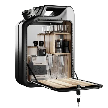 Lednice Minibar / kanistr - Bar Cabinet, Nano Black, 6 variant - Danish Fuel Varianta: Red Gum