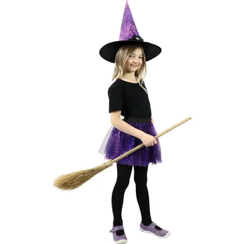 Karnevalový kostým Rappa Dětský kostým čarodějnice tutu sukně + klobouk fialový 3-7 let