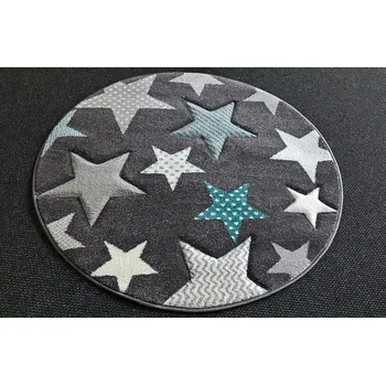 Koberec SINTELON Dětský kulatý koberec PASTEL Hvězdy kruh 120 cm