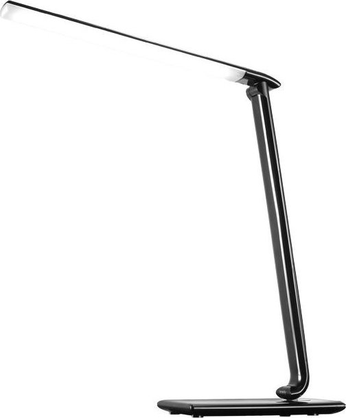 Solight LED stolní lampička stmívatelná, 12W, volba teploty světla, USB, černý lesk