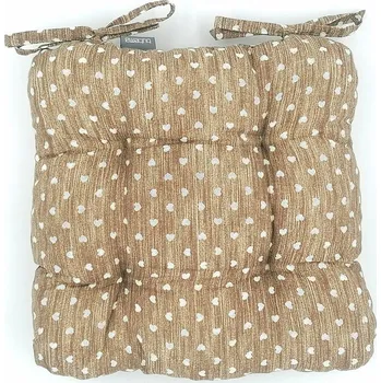 Podsedák BYTEMA Sedáky na židle SRDÍČKO HNĚDÉ 38 x 38 cm