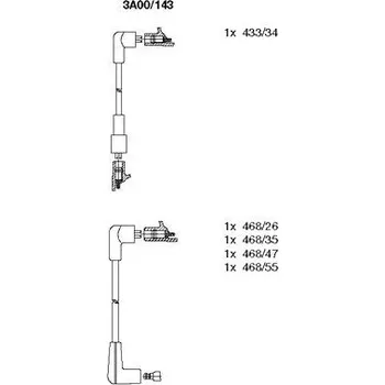 Zapalovací kabel Sada kabelů pro zapalování, , GHT205, GHT247, BREMI, 3A00/143