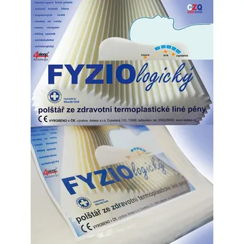 Polštář anatomický FYZIOLOGICKÝ ze zdravotní termoplastické líné pěny, 50x30x10/8cm, se zipem
