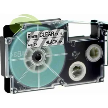 Pásek do tiskárny TONERSYP páska pro Casio XR-9X, 9mm x 8m černý tisk / průhledný podklad