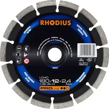 Řezný kotouč Rhodius 302452 | Diamantový řezný kotouč LD40 180x10,0x2,4x22,23 mm