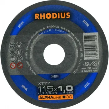 Řezný kotouč Rhodius 208698 | Řezný kotouč 115 x 1,0 x 22,23 mm, XT77, rovný