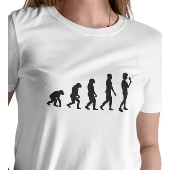 Dámské oblečení Dámské triko bílé - Evoluce ženy L