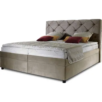 Postel Postel New Design Palladio Boxspring 160x200cm světlehnědá