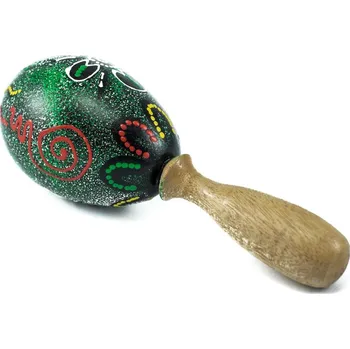 Brumle Indonesia "Vajíčko" s rukojetí tečkované - zelené