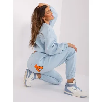 Dámská mikinová souprava JENDA světle modrá a fluo oranžová